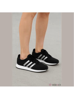 Adidas Run 60s 3.0 Sneakers Black Silver Retro Running Shoes Women's Size 8